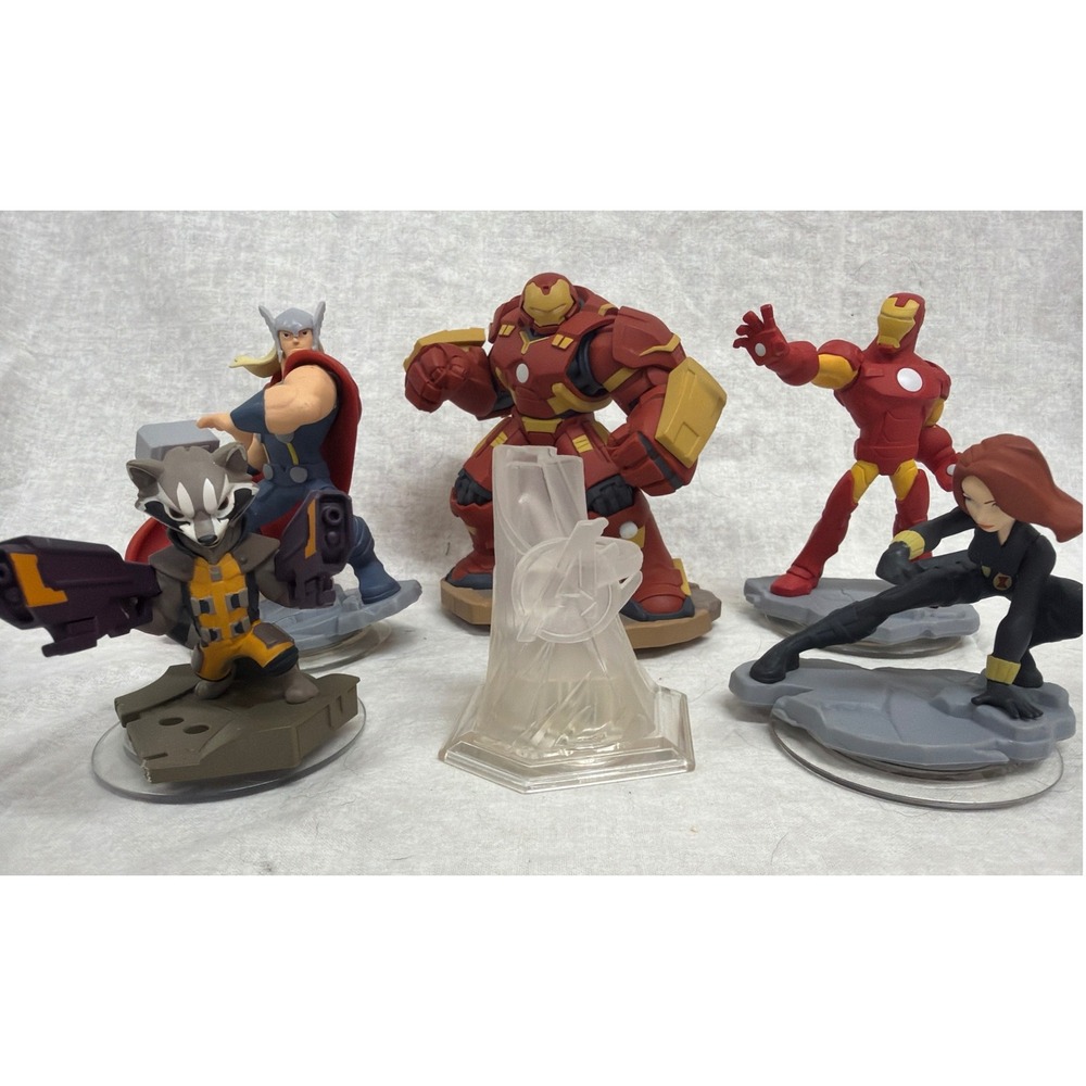 Disney Infinity 2.0 Marvel Figure Lot Hulkbuster Iron Man Thor Rocket Widow